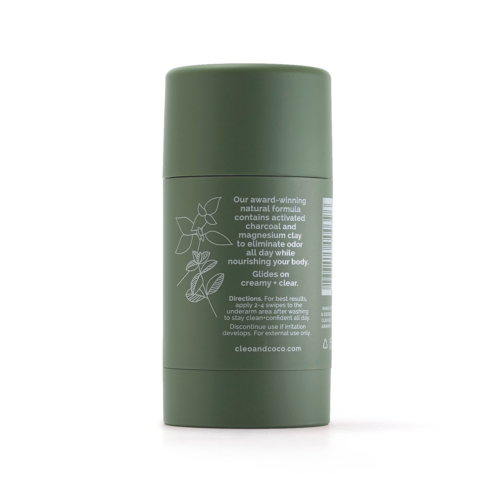 Charcoal Deodorant - Brave Heart, Basil Mint