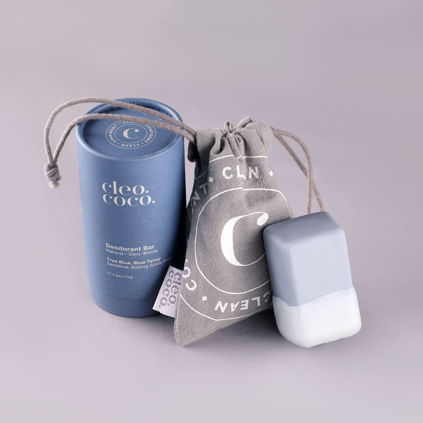 Deodorant Bar Zero-Waste, Sensitive - True Blue, Blue Tansy